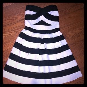 Black and white striped dress